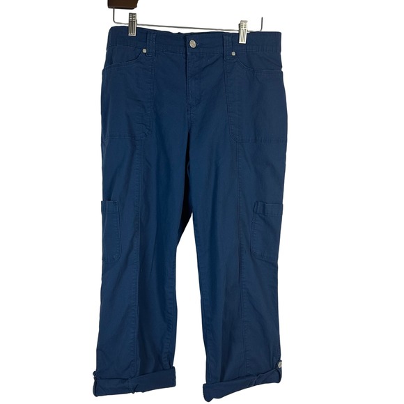 Code Bleu Pants - Code Bleu Blue Stretch Convertible Cargo Pant 14P Mid Rise Tapered Leg Gorpcore